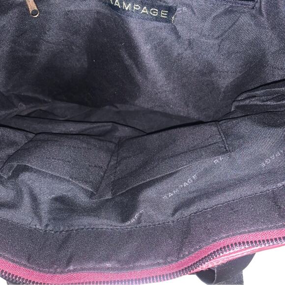 Rampage Quilted Puffer Handbag Shoulder Bag Wine Red Burgundy Tote Big Purse - Picture 10 of 12